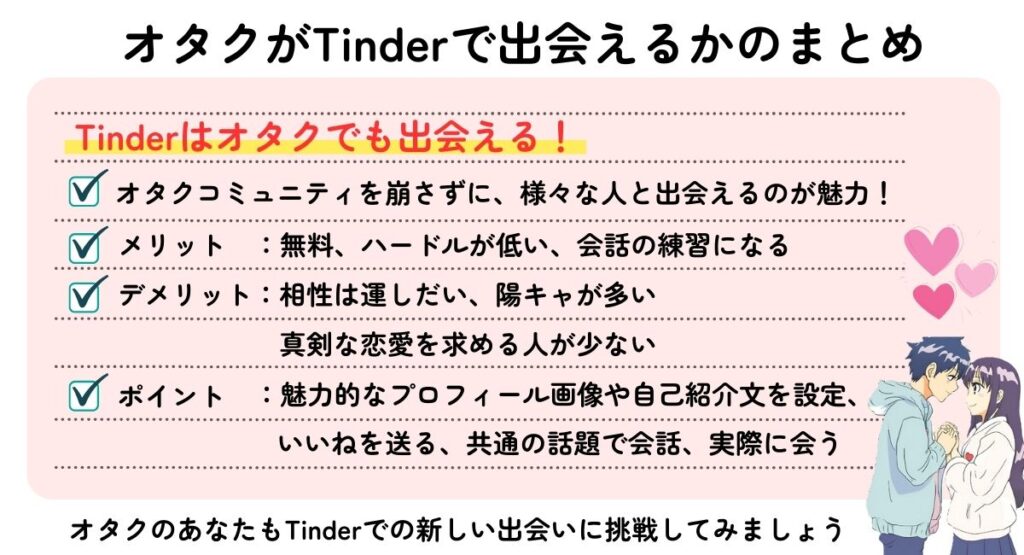 オタクがTinderで出会えるかのまとめ