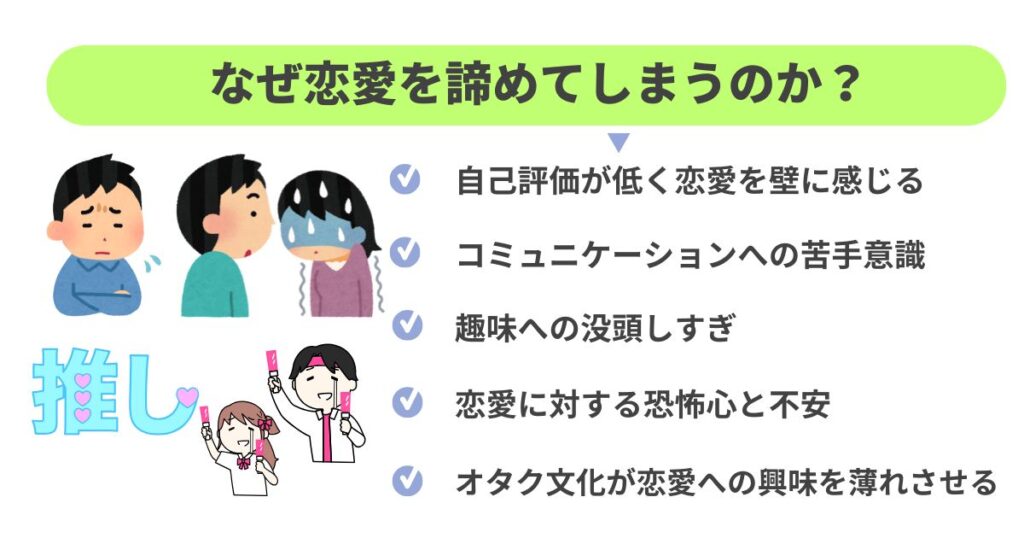 オタクは恋愛を諦めるべき？具体的な解決策と出会いの場を徹底解説の画像