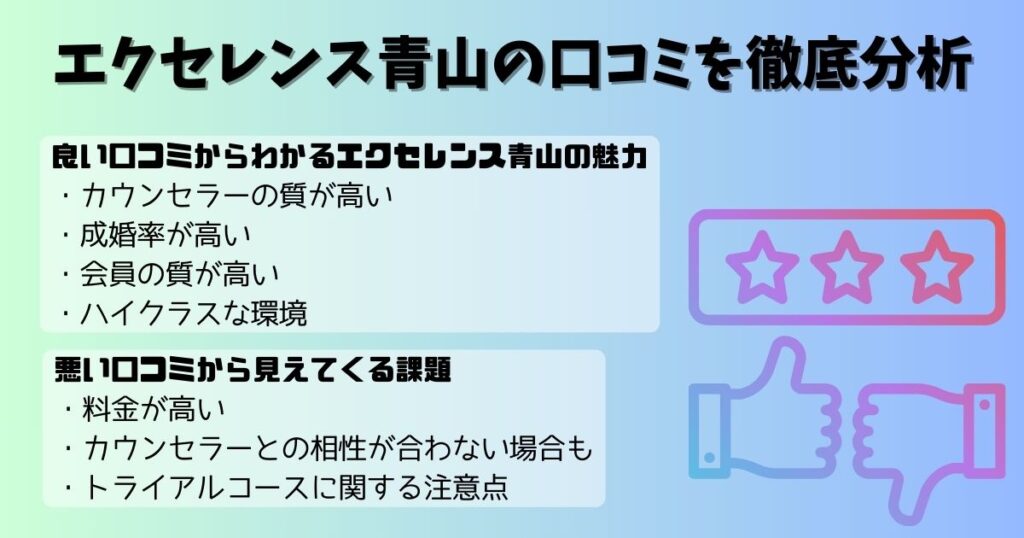 エクセレンス青山の口コミや評判を紹介!ハイクラス婚活の実態もの画像 エクセレンス青山の口コミや評判を紹介!ハイクラス婚活の実態もの画像
