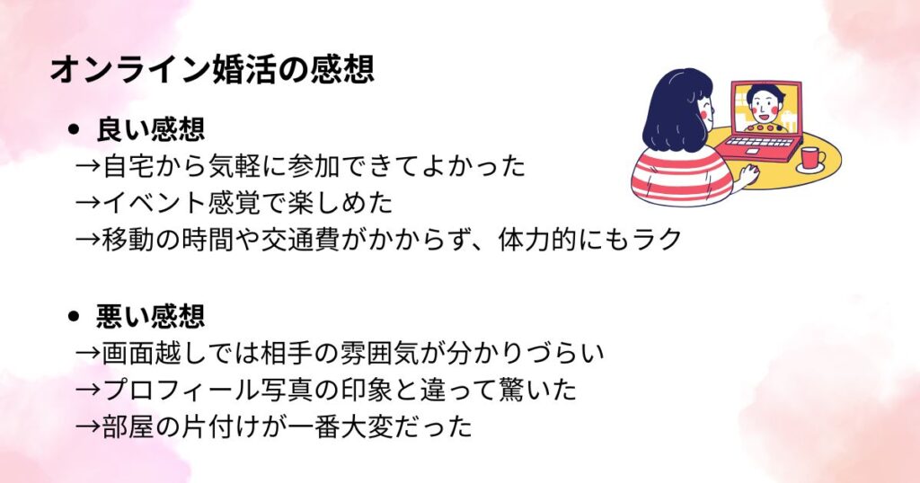 オンライン婚活の感想の画像