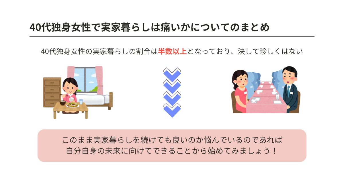 40代独身女性の実家暮らしは痛い?世間のイメージや婚活事情を解説